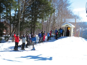 Racers waiting for the 3 2 1 Hup signal at the 70+ NASTAR race at okemo